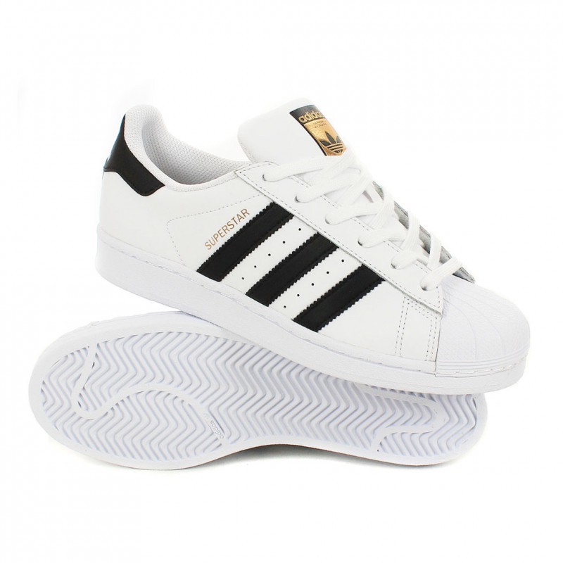 adidas superstar femme blanche noir or